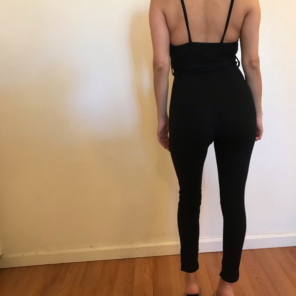 Kourt Black Surplice Tie Waist Jumpsuit - Picture 8 of 8